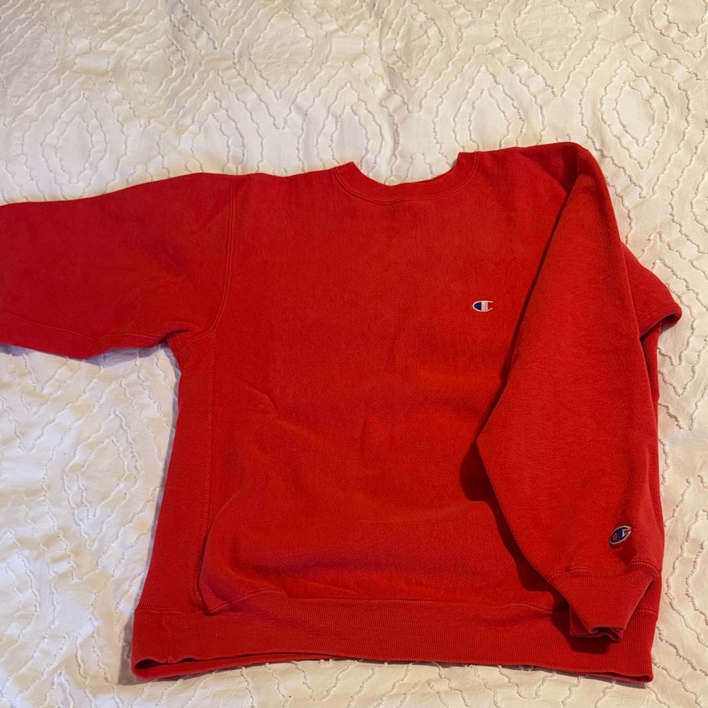 Vintage Champion Vibrant Red Crewneck Sweater